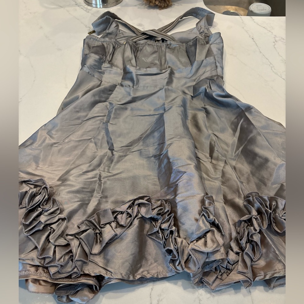 Romeo & Juliet Couture Silver Ruffle Mini Dress - Picture 9 of 10